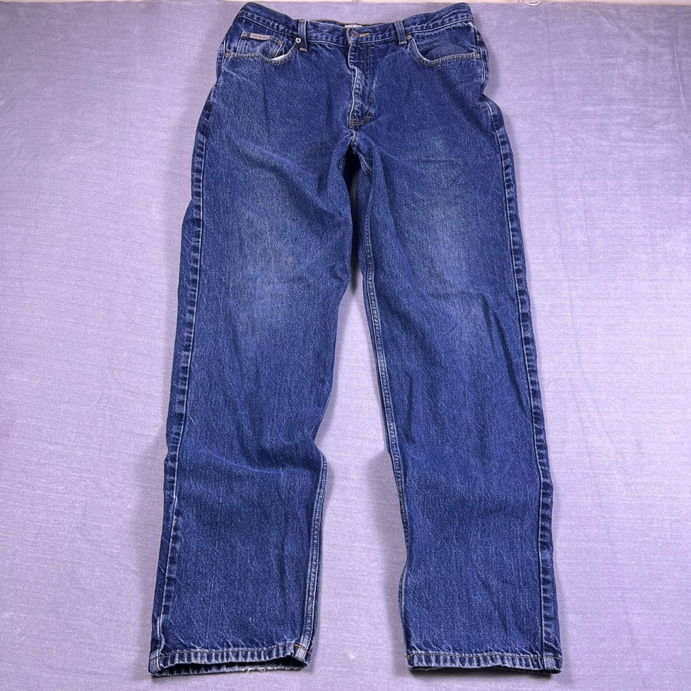 Calvin Klein Easy Fit Straight‎ Mid Rise Jeans Mens 36 Blue Cotton Denim